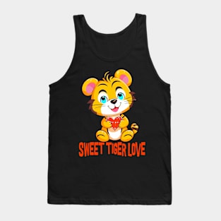 Sweet Tiger Love  - Kids Valentine Tank Top